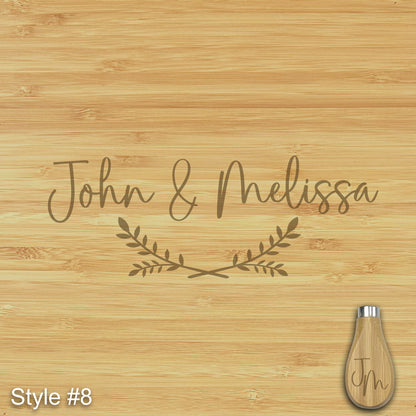 Custom Engraved Charcuterie Board and Tools with Side Drawers and Bamboo Serving Plate - 16"(31") x 13"